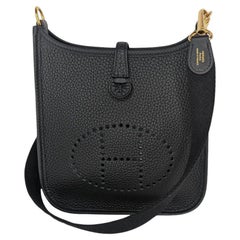 Hermès 2022 Black Clemence Evelyne TPM Mini Crossbody