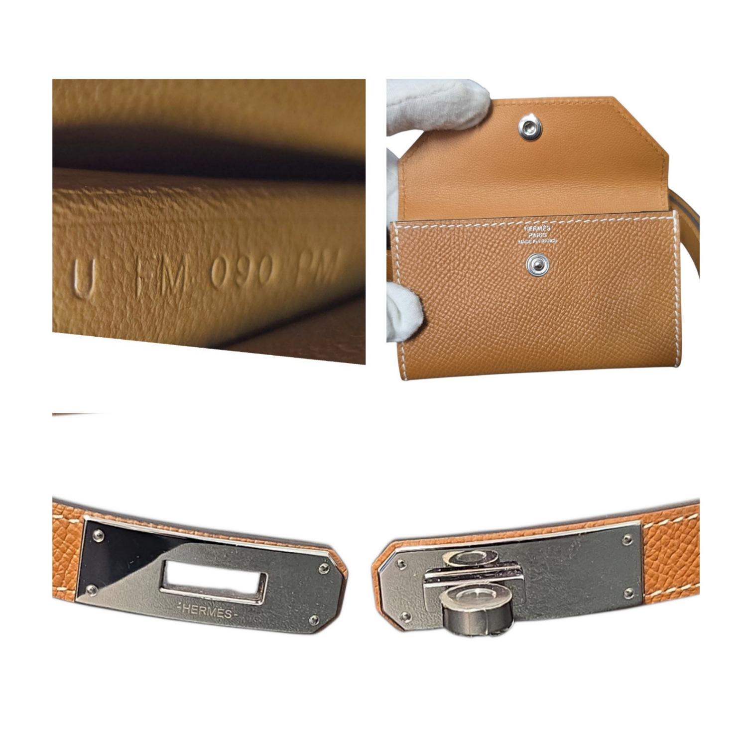Hermès 2022 Oro Epsom Kelly Mini Pouch 18 Pocket Belt Bag in vendita 6