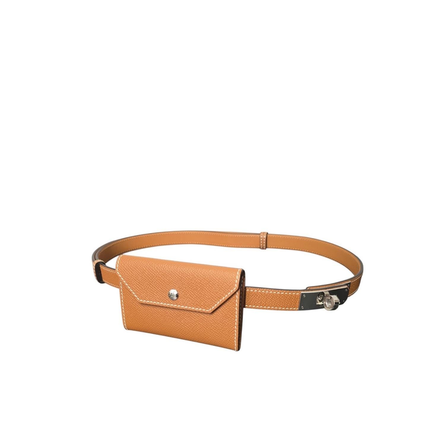 Hermès 2022 Oro Epsom Kelly Mini Pouch 18 Pocket Belt Bag In condizioni Nuovo in vendita a Scottsdale, AZ