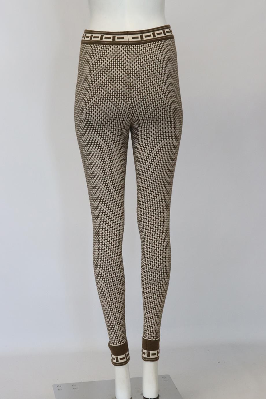 Women's Hermès 2022 Intarsia Wool Blend Skinny Pants Fr 38 Uk 10