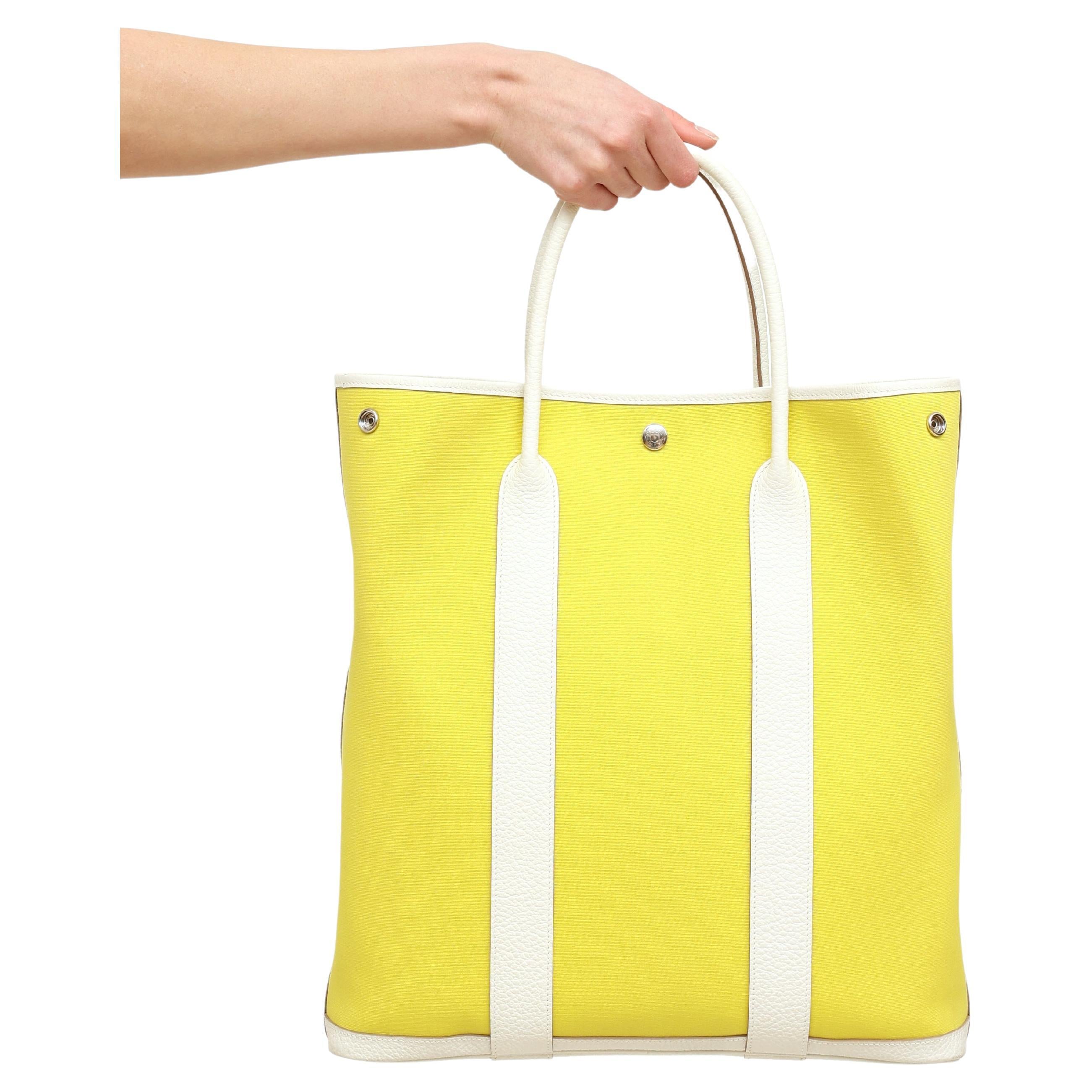 HERMES NEW Picotin 22 Cream Ivory Yellow Small Top Handle Bucket Tote Bag  For Sale at 1stDibs