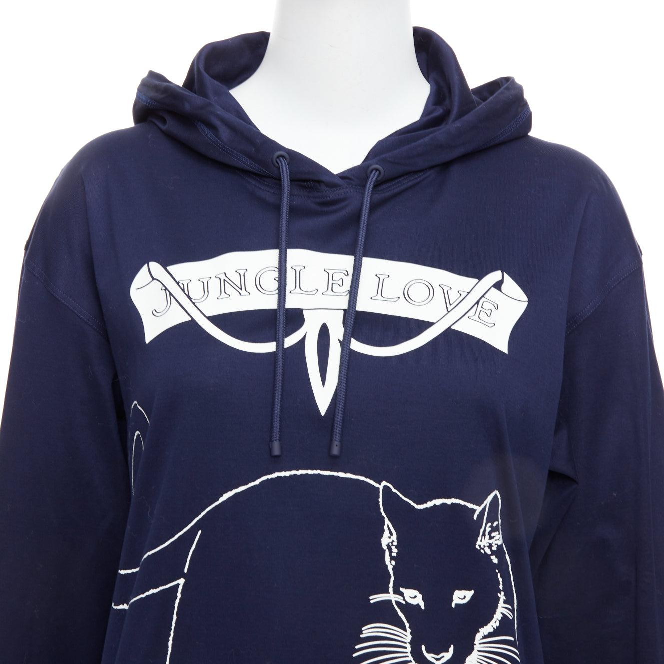 HERMES 2022 navy jungle love print coated cotton hooded dress FR40 L
Reference: KNLM/A00402
Brand: Hermes
Collection: 2022 AW
Material: Cotton
Color: Navy, White
Pattern: Animal Print
Closure: Slip On
Made in: France

CONDITION:
Condition: