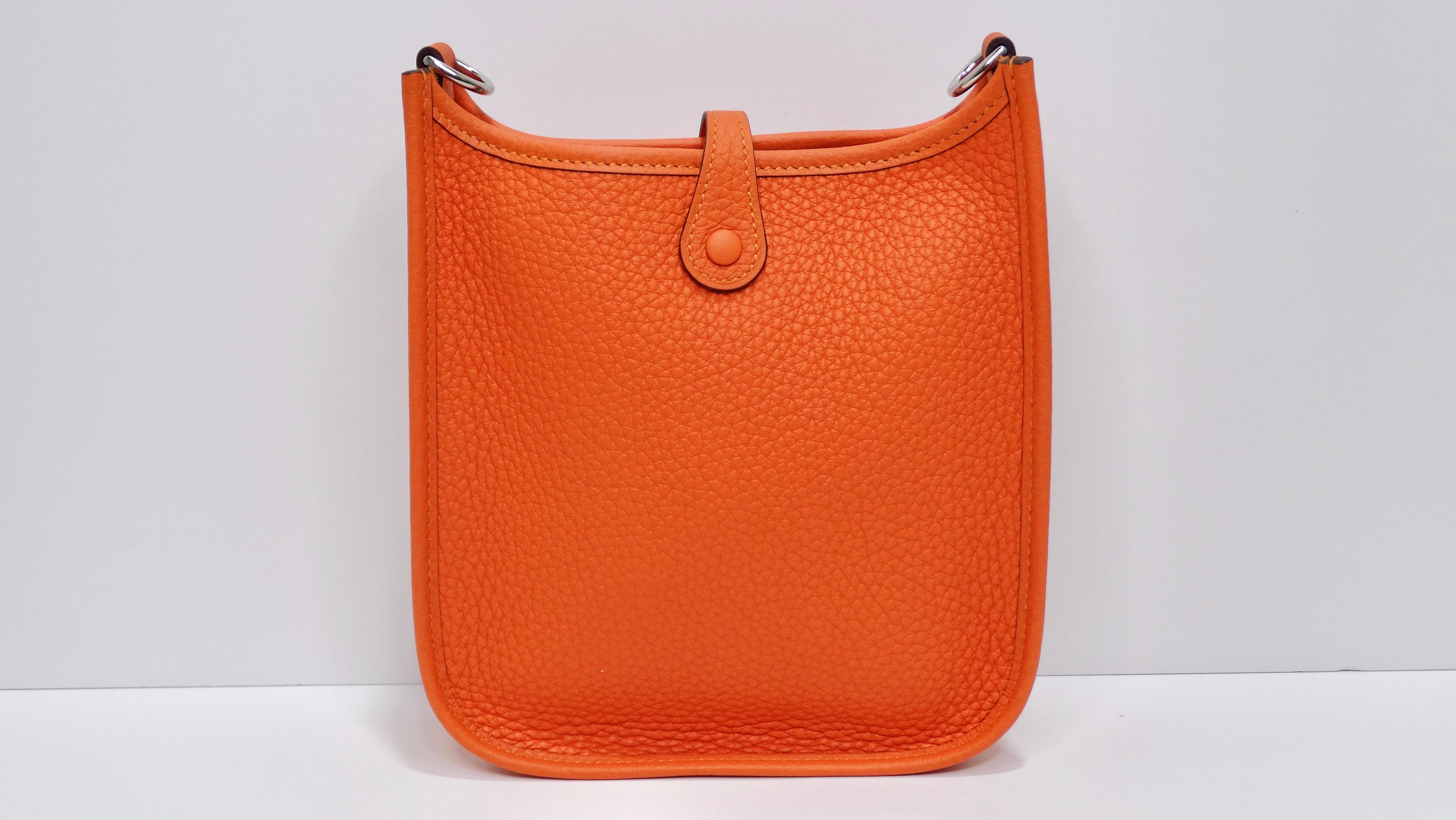 Hermès 2022 Orange Clemence Evelyne TPM Silver Hardware 3