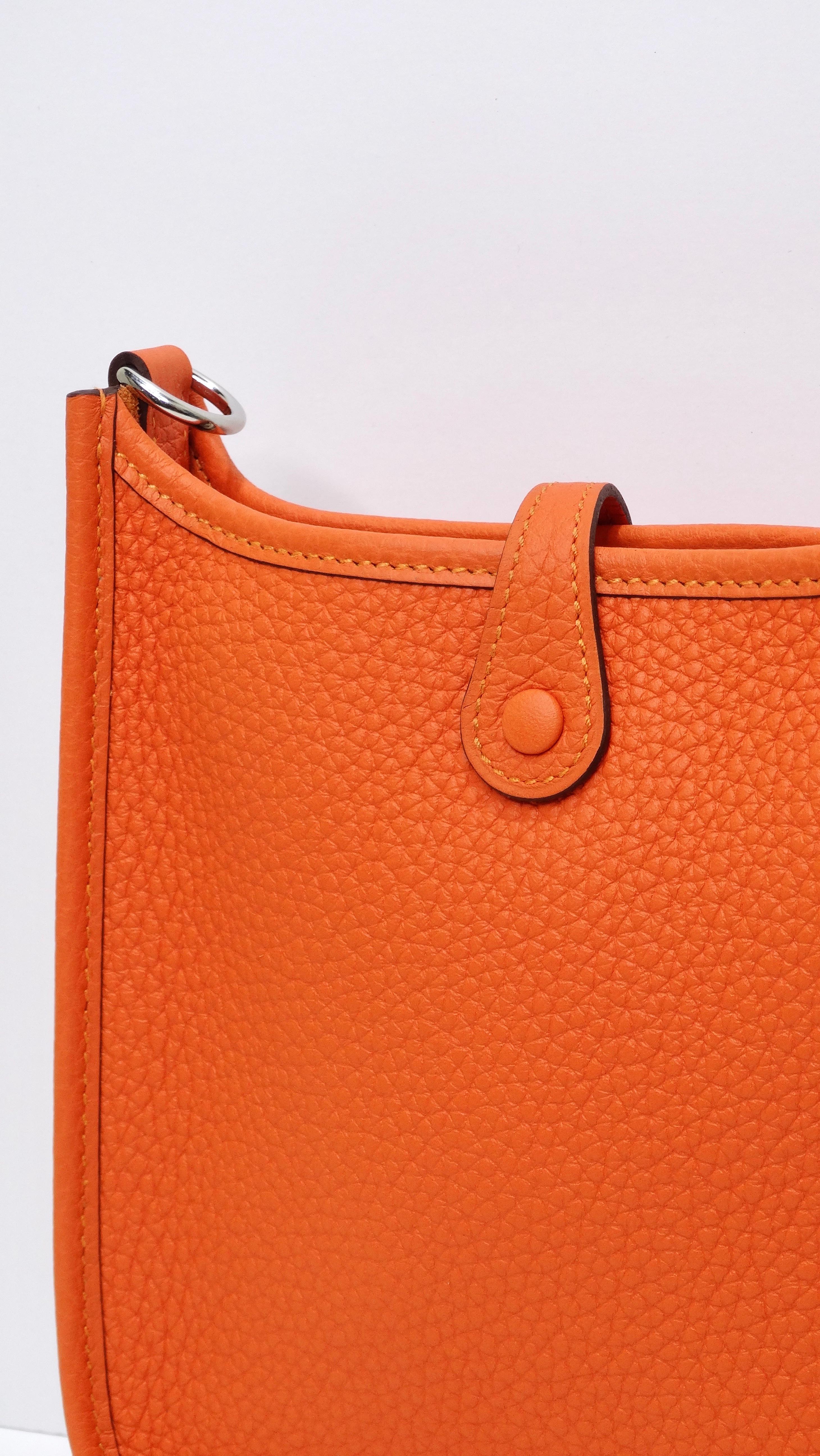 Hermès 2022 Orange Clemence Evelyne TPM Silver Hardware 5