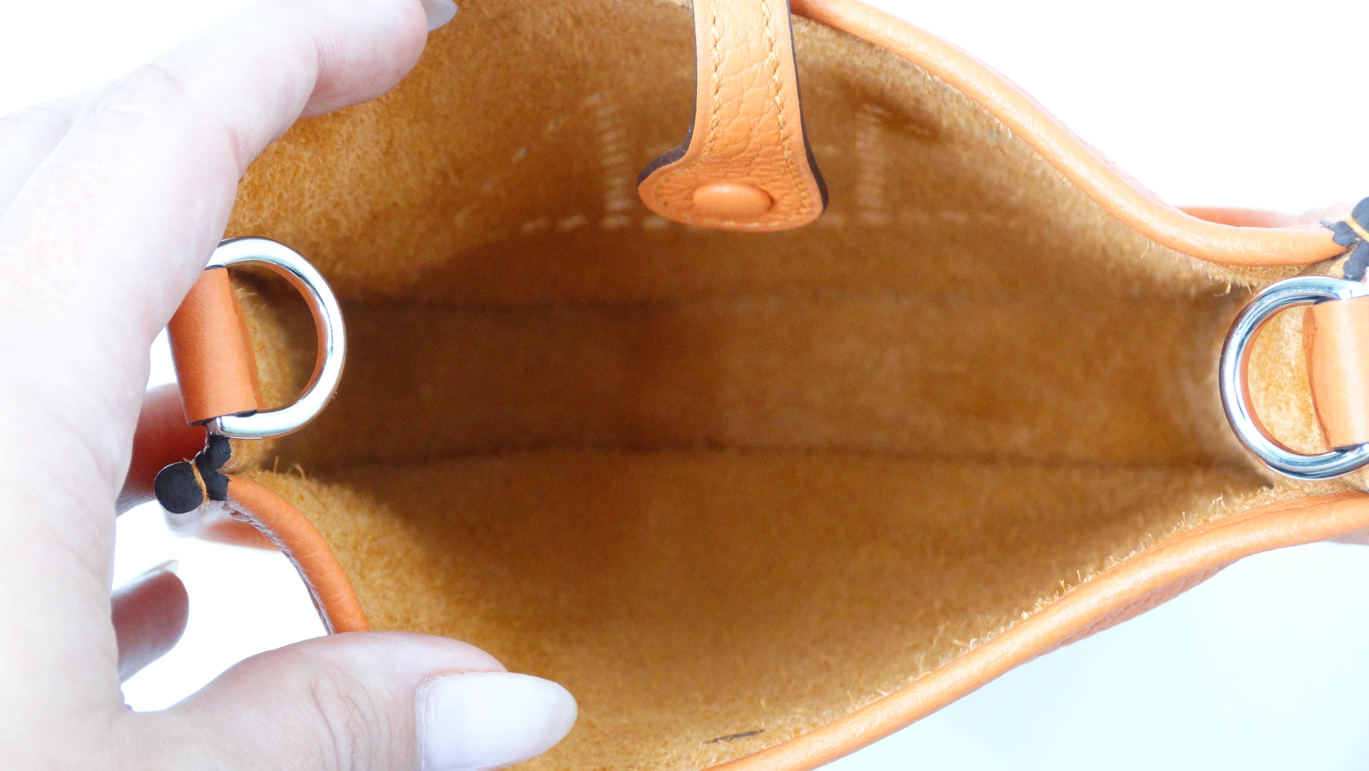 Hermès 2022 Orange Clemence Evelyne TPM Silver Hardware 6