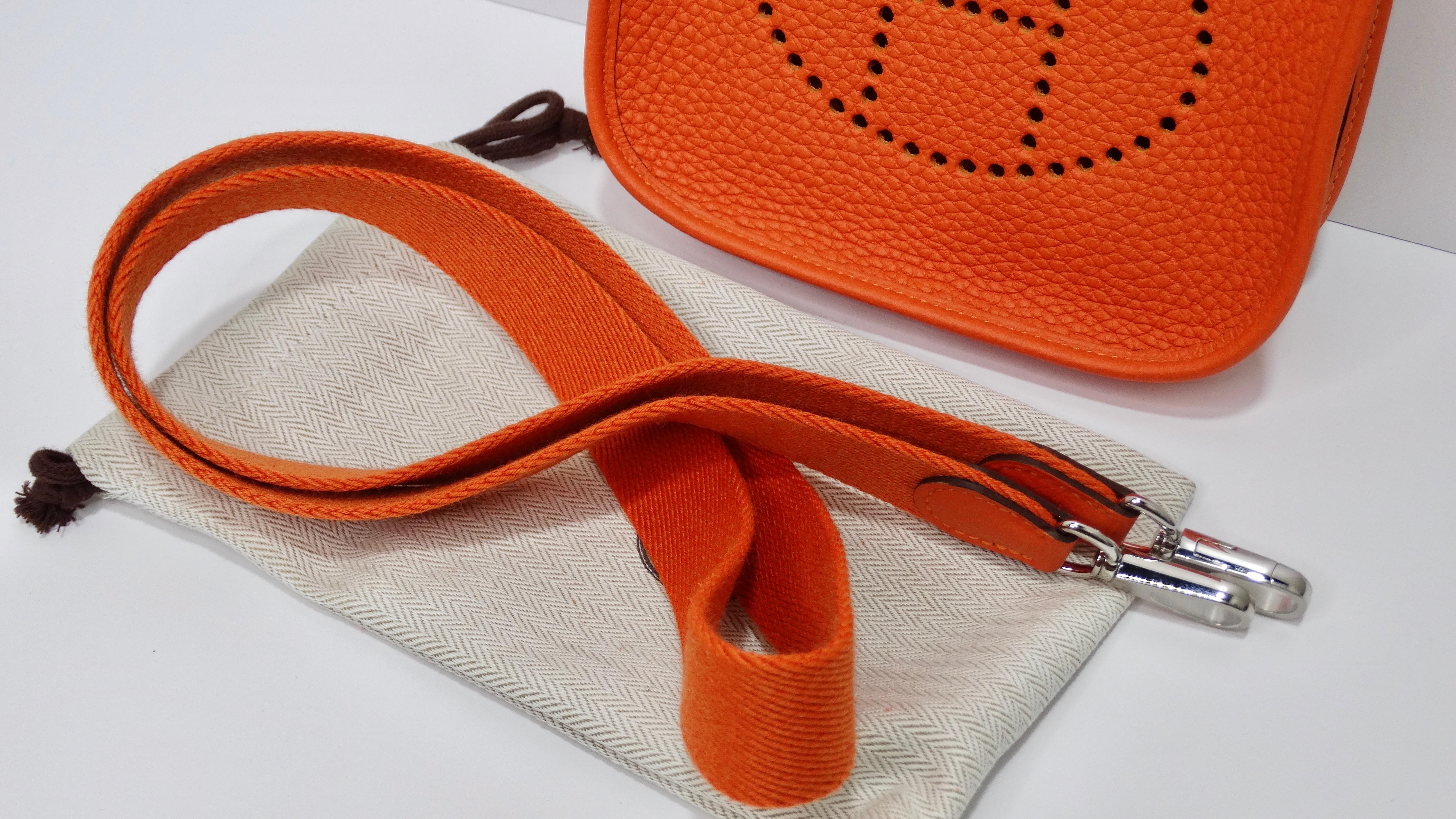 Hermès 2022 Orange Clemence Evelyne TPM Silver Hardware 12