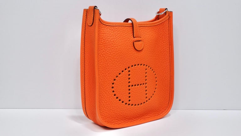 AUTHENTIC HERMES Evelyne TPM Shoulder Bag Orange Doblis 0069