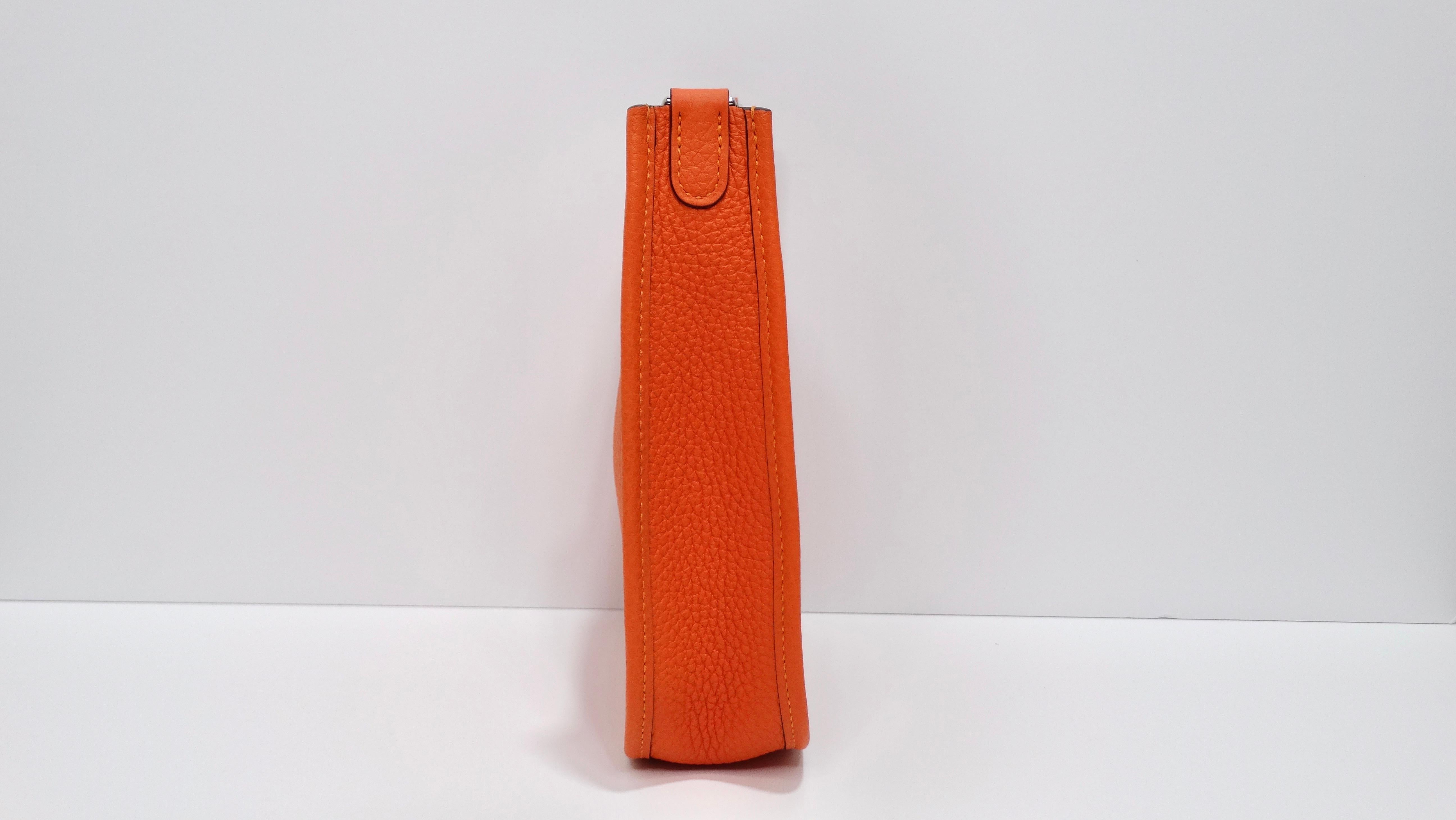 Women's or Men's Hermès 2022 Orange Clemence Evelyne TPM Silver Hardware