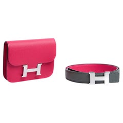 Hermes 2023 Constance Slim Epsom Mexico Rosa Nuovo in Scatola