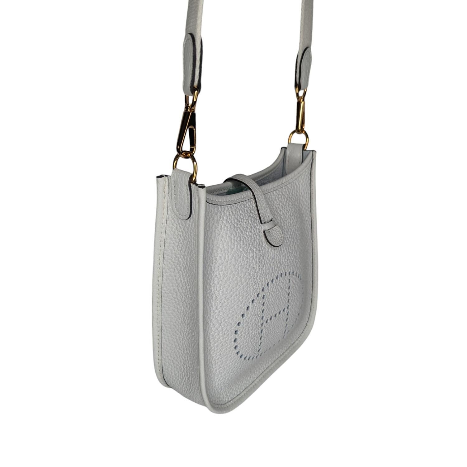 Grigio Hermès 2023 New White Clemence Evelyne TPM Mini Crossbody