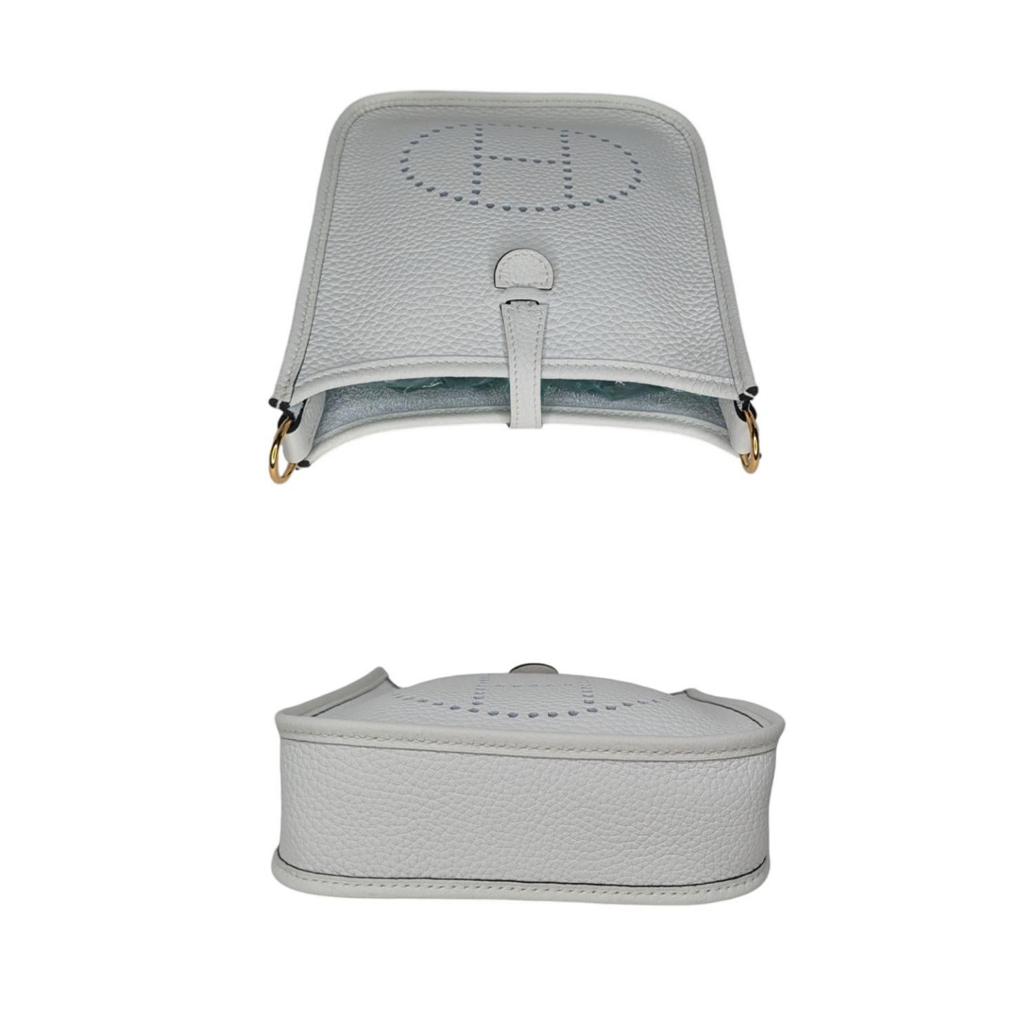 Hermès 2023 New White Clemence Evelyne TPM Mini Crossbody 1