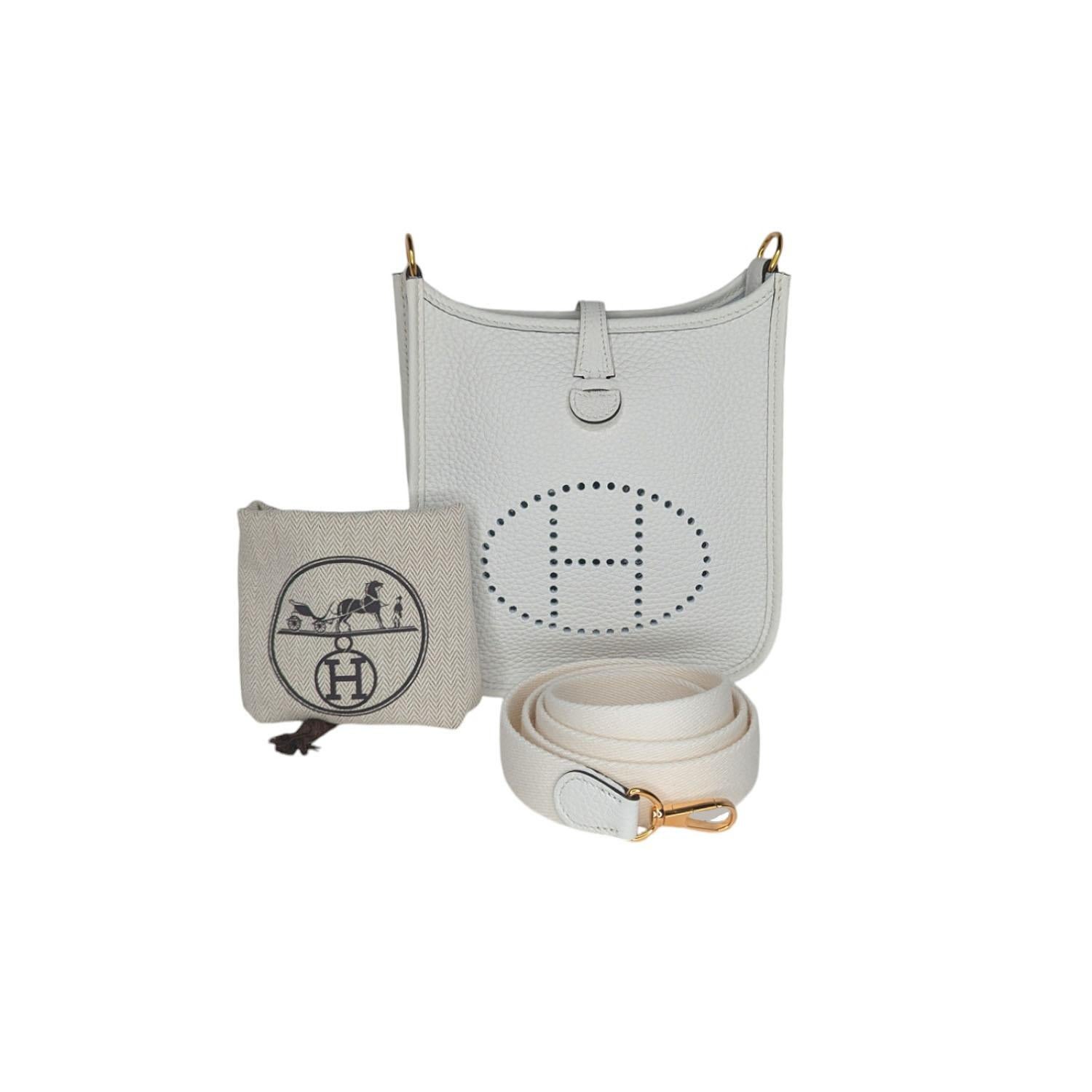 Hermès 2023 New White Clemence Evelyne TPM Mini Crossbody 4