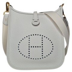 Hermès 2023 New White Clemence Evelyne TPM Mini Crossbody