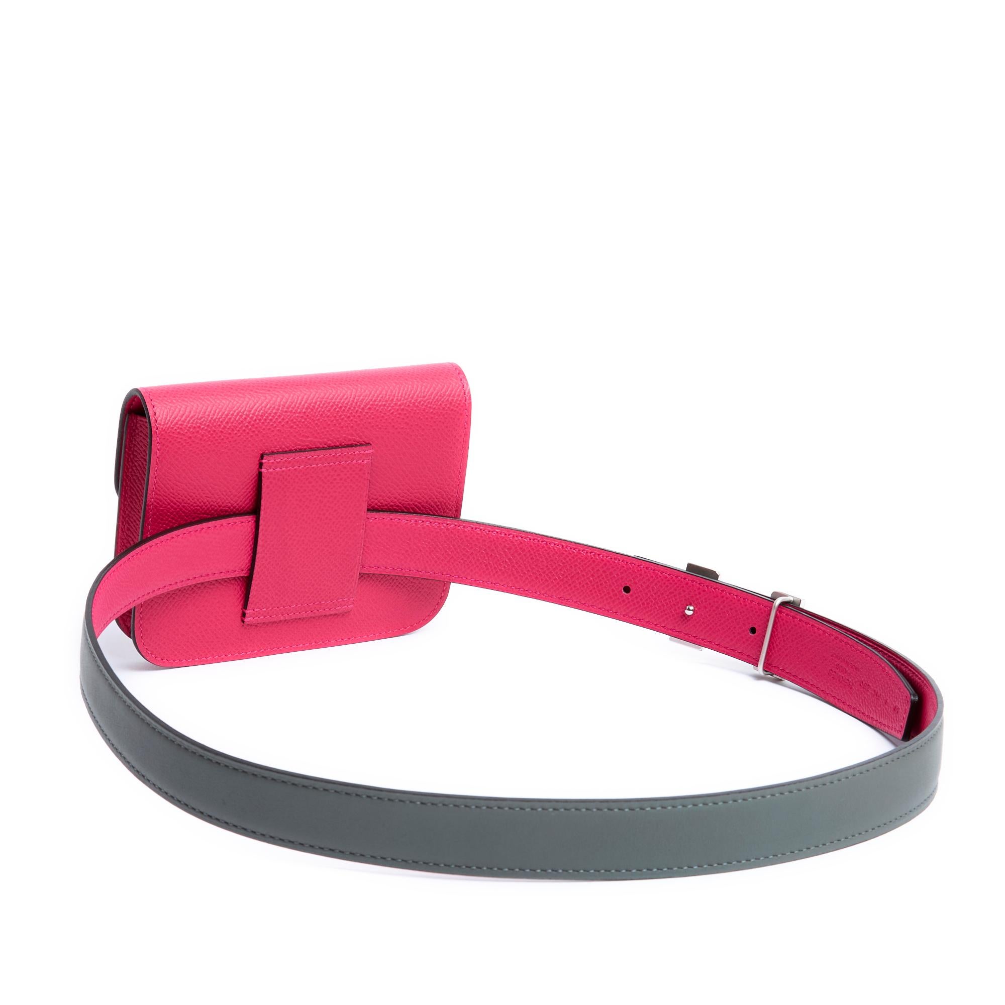 Hermès 2024 Constance Slim Pochette Ceinture Rosa Borsa in pelle con cintura Hermès In condizioni Nuovo in vendita a PARIS, FR