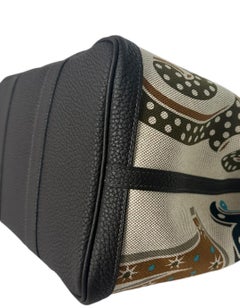 Hermes 2024 Electrique Motif Canvas/ Leather Toile Garden Party 36 MM Bag