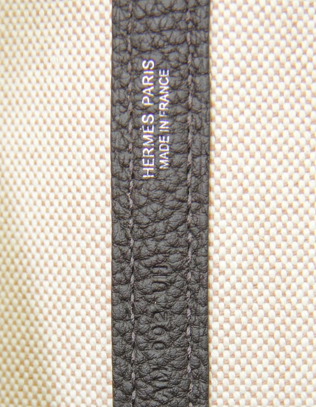 Hermes 2024 Electrique Motif Canvas/ Leather Toile Garden Party 36 MM Bag Pour femmes 