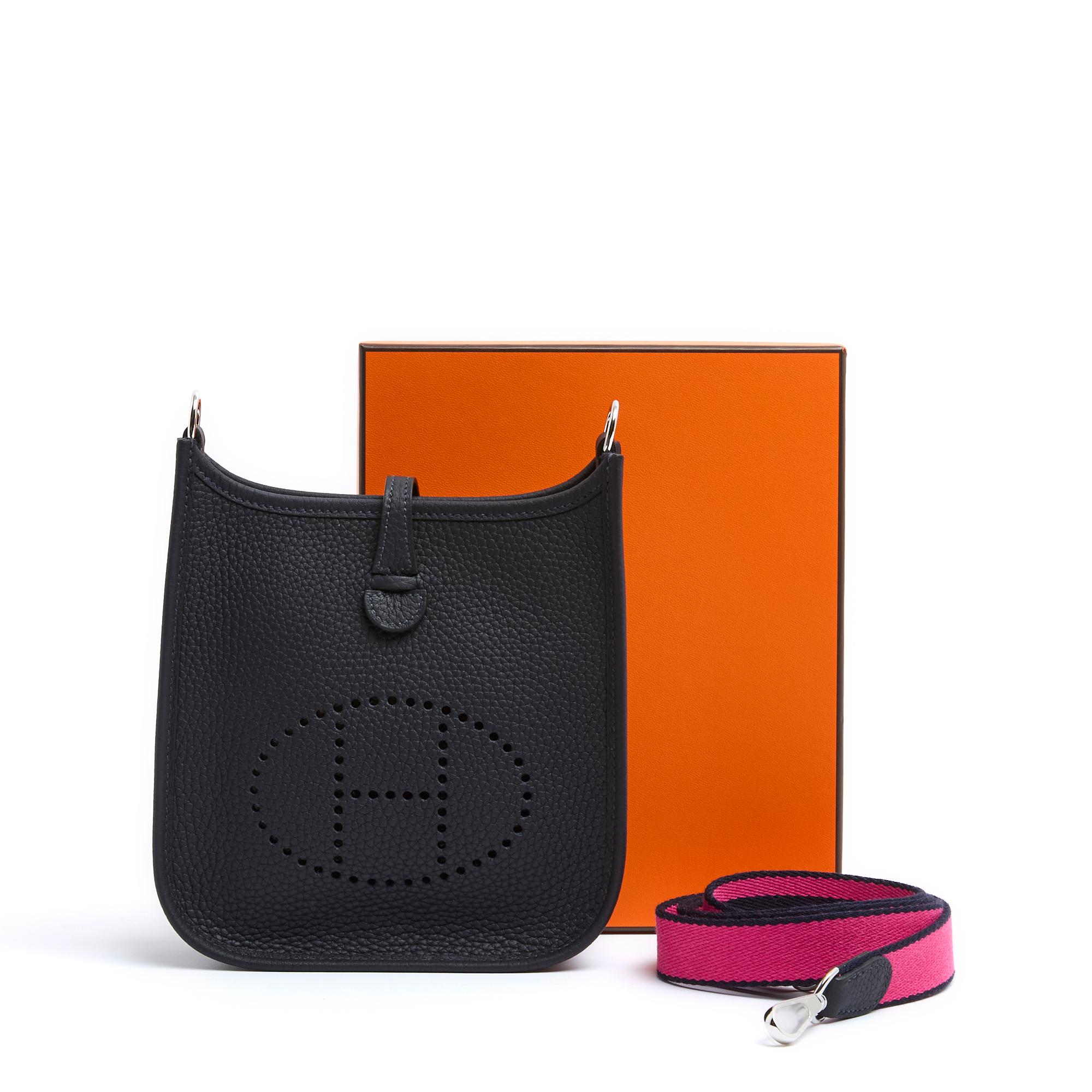 Hermès 2024 Evelyne TPM Navy Blue Clemence Palladium Silver 5