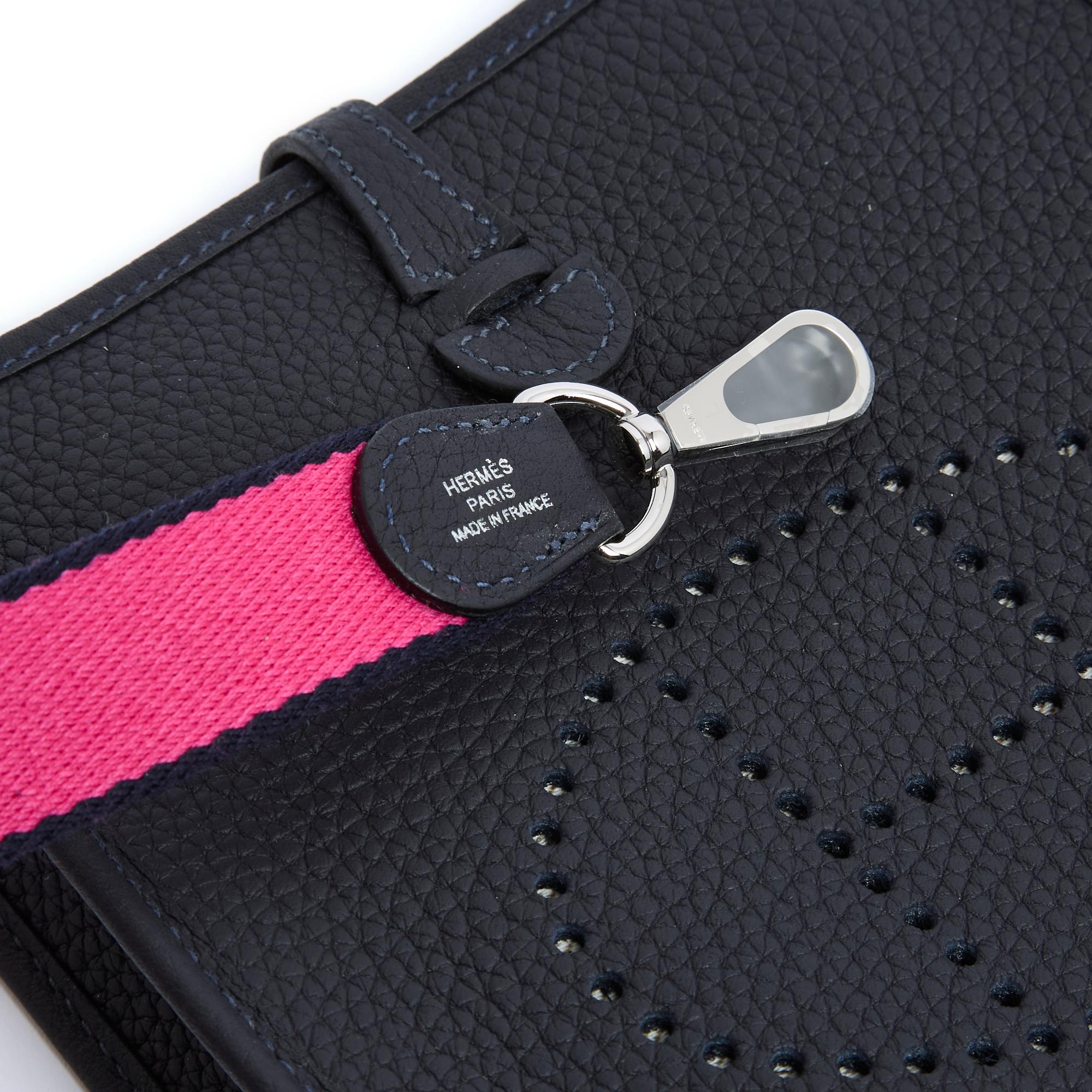 Hermès 2024 Evelyne TPM Navy Blue Clemence Palladium Silver 2