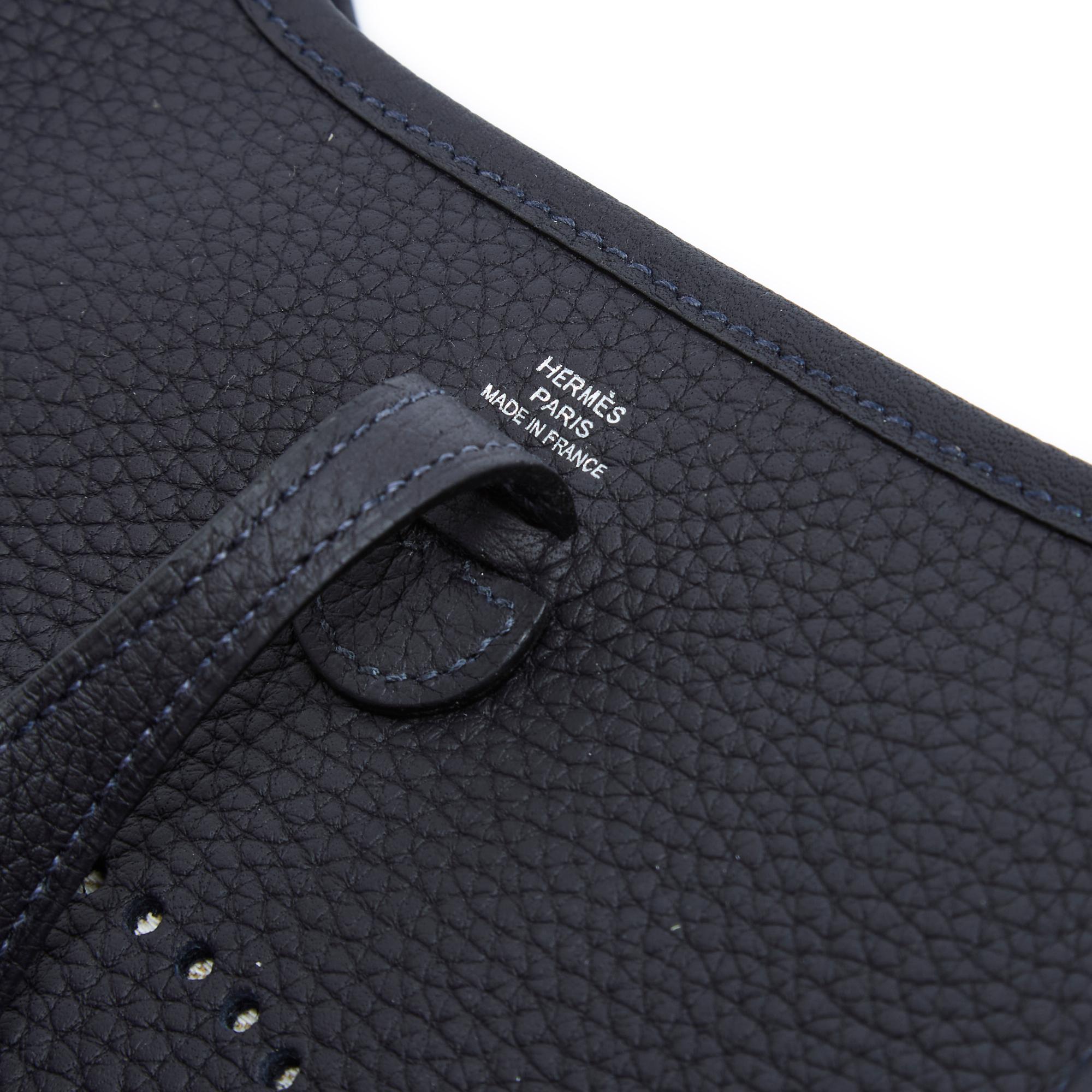 Hermès 2024 Evelyne TPM Navy Blue Clemence Palladium Silver 3