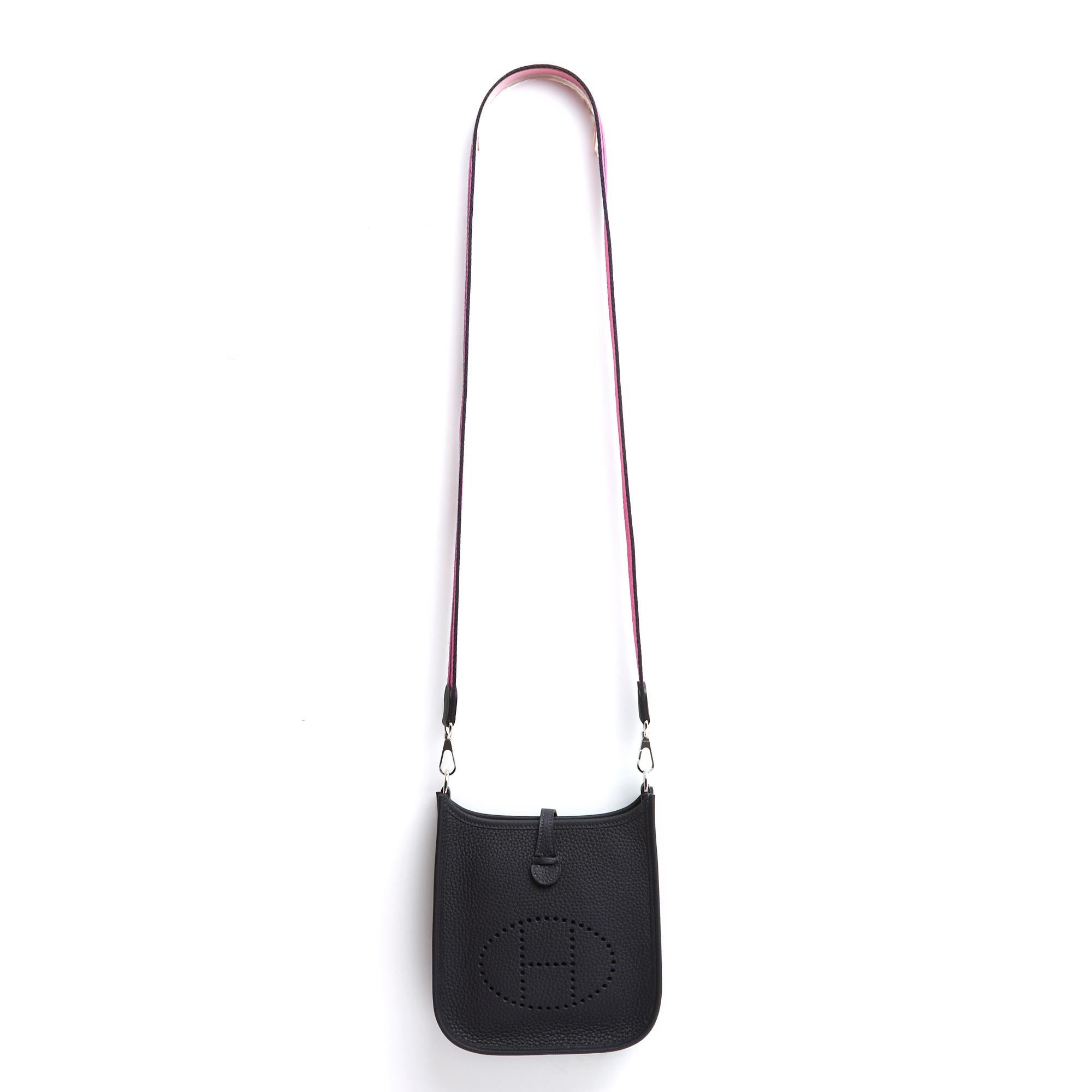 Hermès 2024 Evelyne TPM Navy Blue Clemence Palladium Silver 4