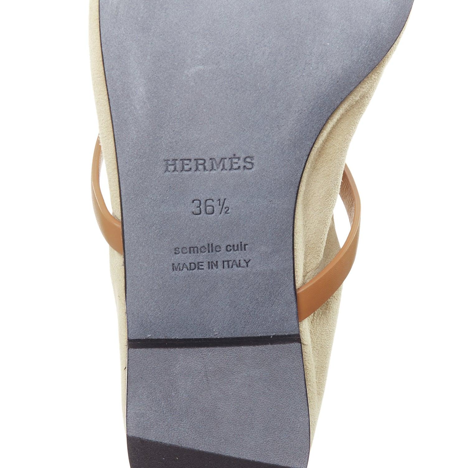 HERMES 2024 Jolly Bailarinas Maryjane con tiras de ante y piel de cabra EU36.5 en venta 5