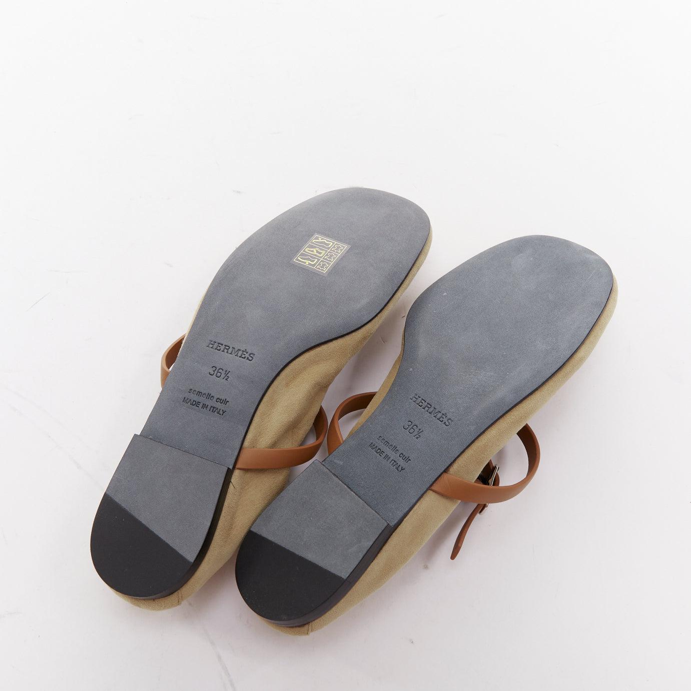 HERMES 2024 Jolly Bailarinas Maryjane con tiras de ante y piel de cabra EU36.5 en venta 6