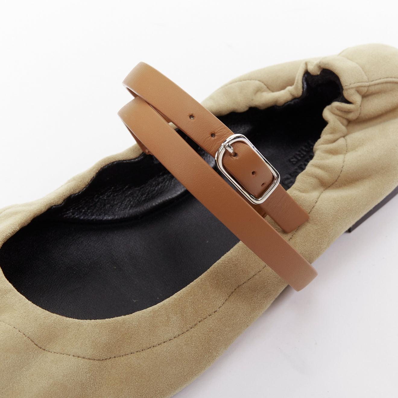 HERMES 2024 Jolly Bailarinas Maryjane con tiras de ante y piel de cabra EU36.5 en venta 1