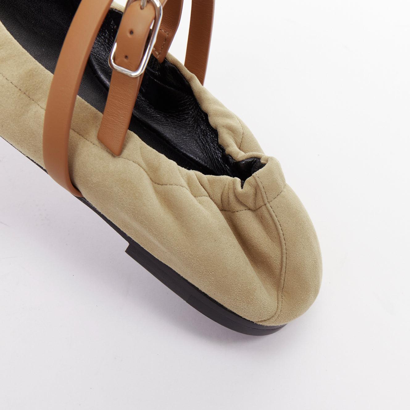 HERMES 2024 Jolly Bailarinas Maryjane con tiras de ante y piel de cabra EU36.5 en venta 3
