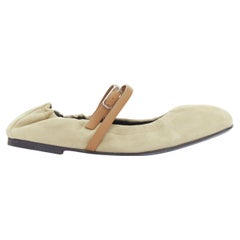 HERMES 2024 Jolly Bailarinas Maryjane con tiras de ante y piel de cabra EU36.5