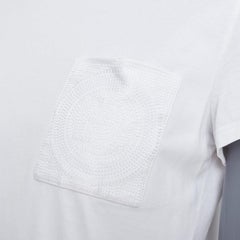 HERMES 2024 Mosaique embroidered H pocket white jersey cotton tshirt FR38 M