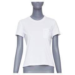 HERMES 2024 Mosaique embroidered H pocket white jersey cotton tshirt FR38 M