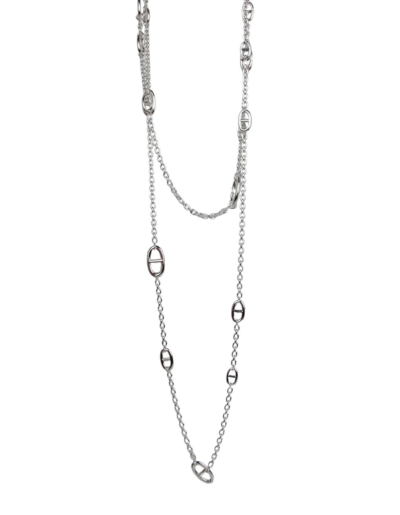 Hermes 2025 Sterling Silber Farandole 160 lange Kette Halskette w / Box und Quittung im Zustand „Neu“ im Angebot in New York, NY