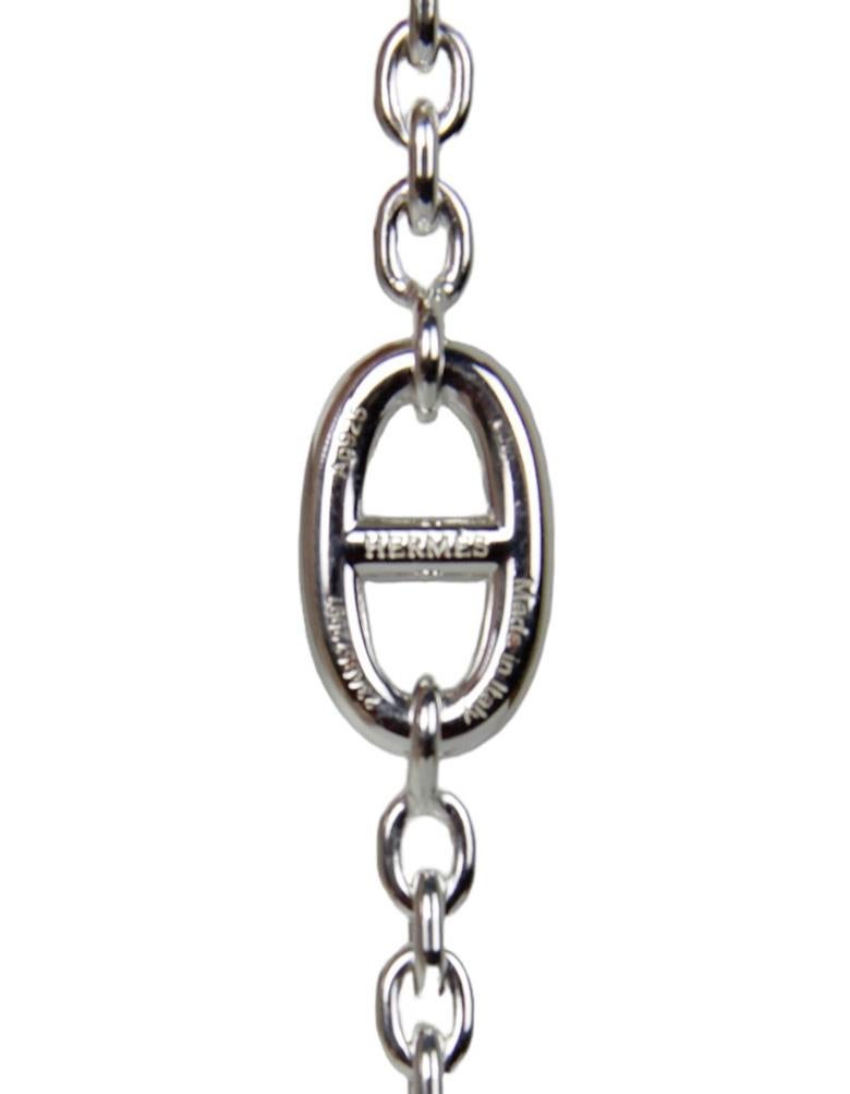 Hermes 2025 Sterling Silber Farandole 160 lange Kette Halskette w / Box und Quittung Damen im Angebot