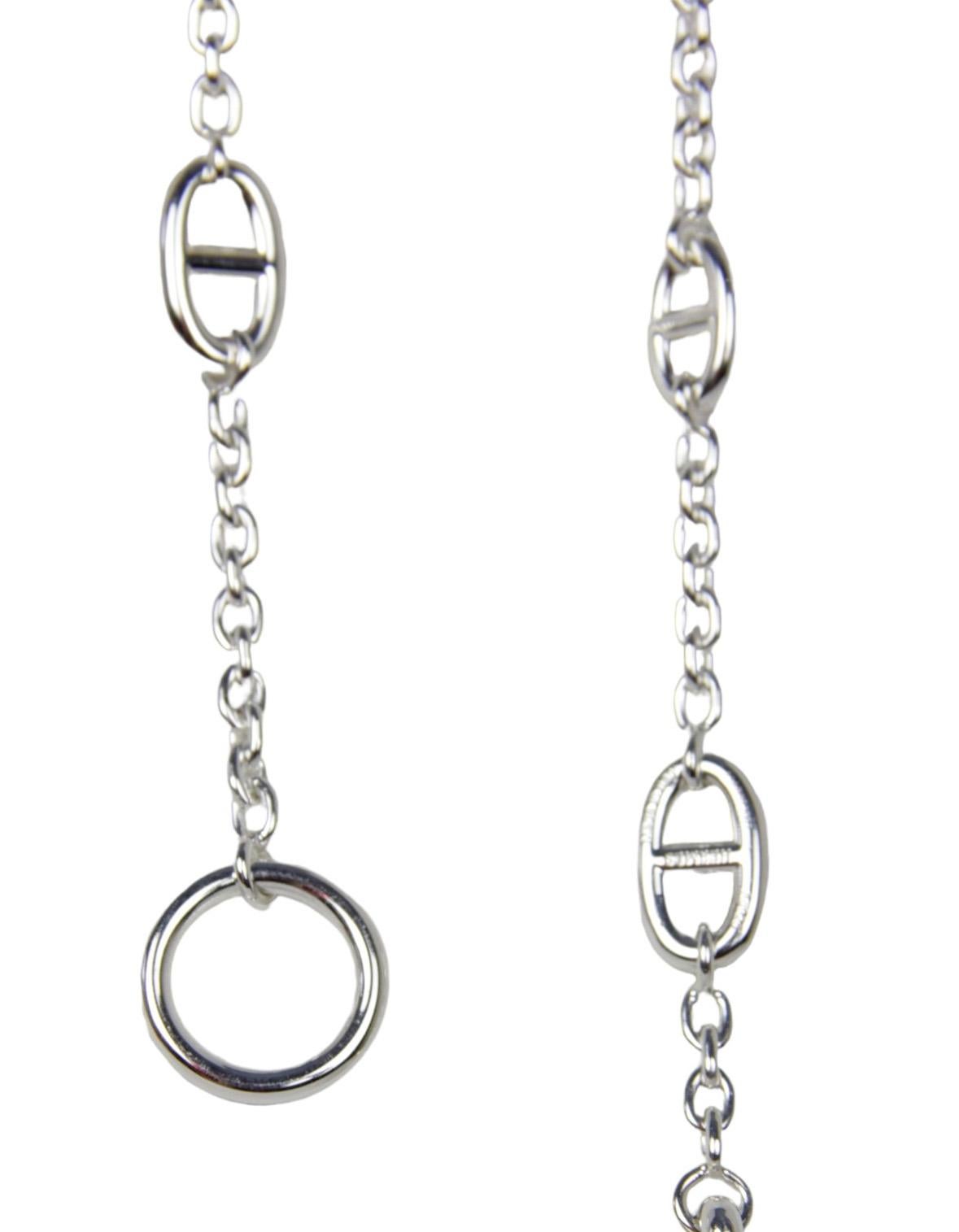 Hermes 2025 Sterling Silber Farandole 160 lange Kette Halskette w / Box und Quittung im Angebot 1