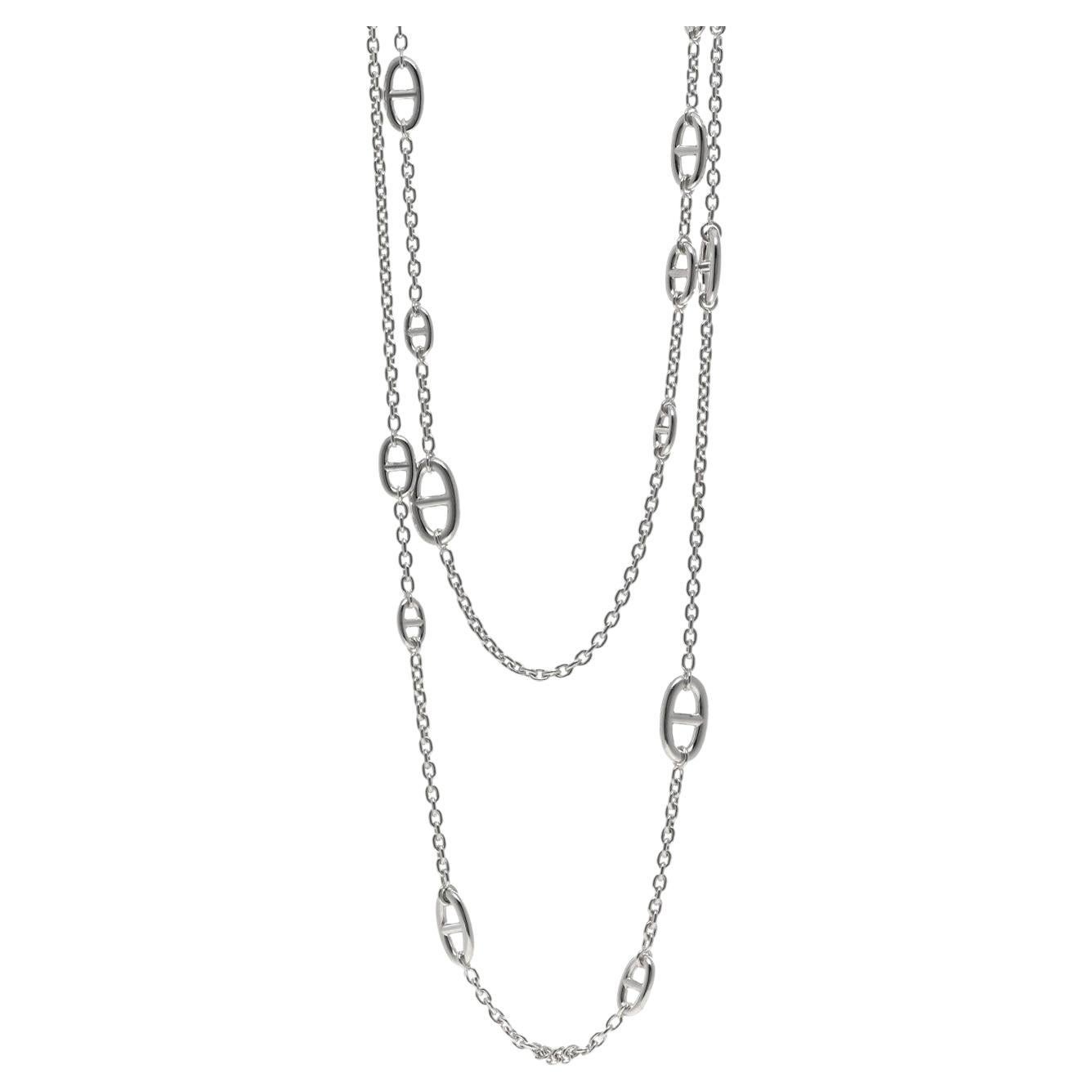 Hermes 2025 Sterling Silver Farandole 160 Long Chain Necklace w/ Box and Receipt