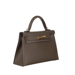 Hermès 20cm Kelly Mini Etoupe Epsom Gold Hardware 2021