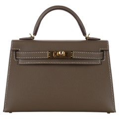 Hermès 20cm Kelly Mini Etoupe Epsom Gold Hardware 2021