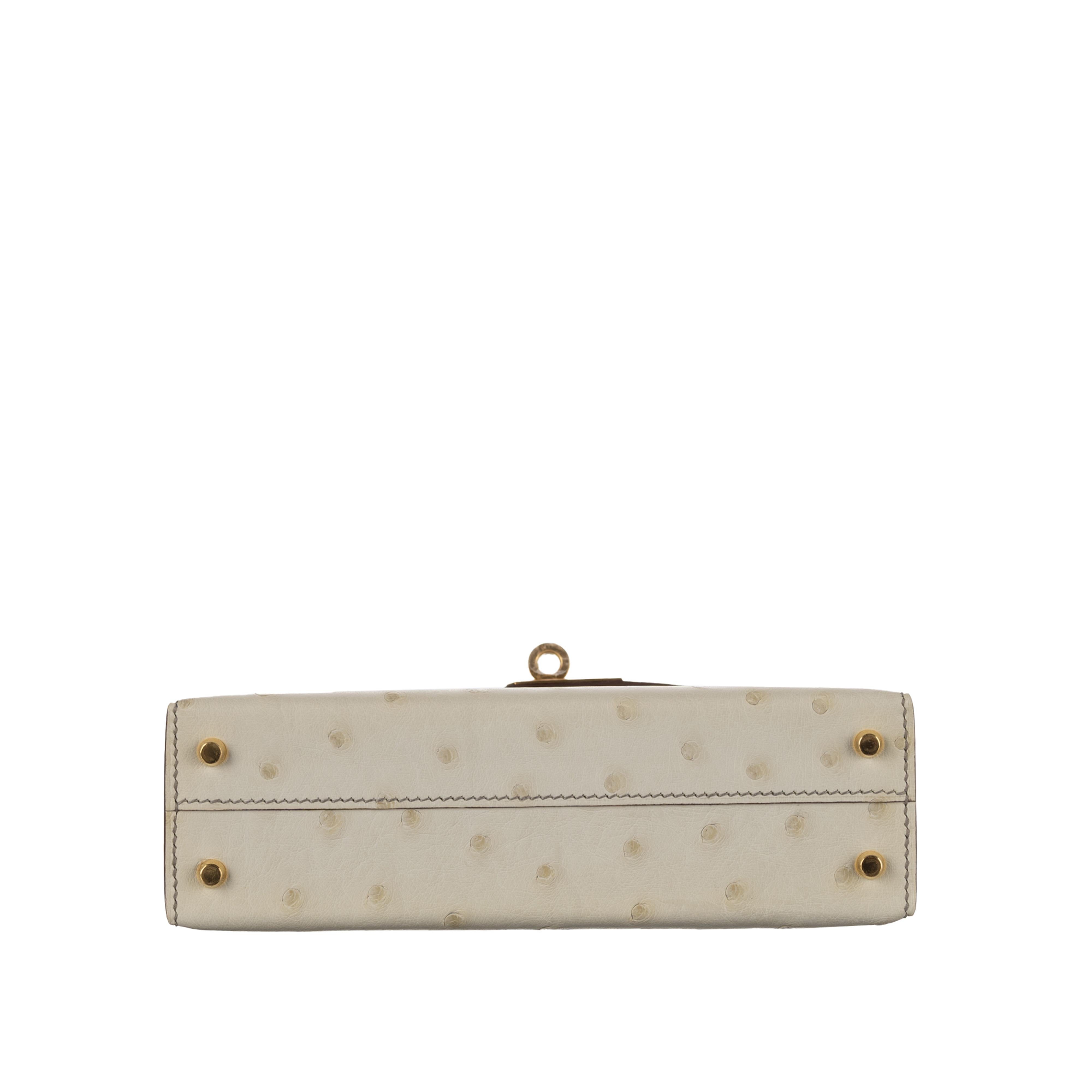 Hermès 20cm Kelly Mini HSS Beton/ Gris Asphalt Ostrich Gold Hardware 2021 5