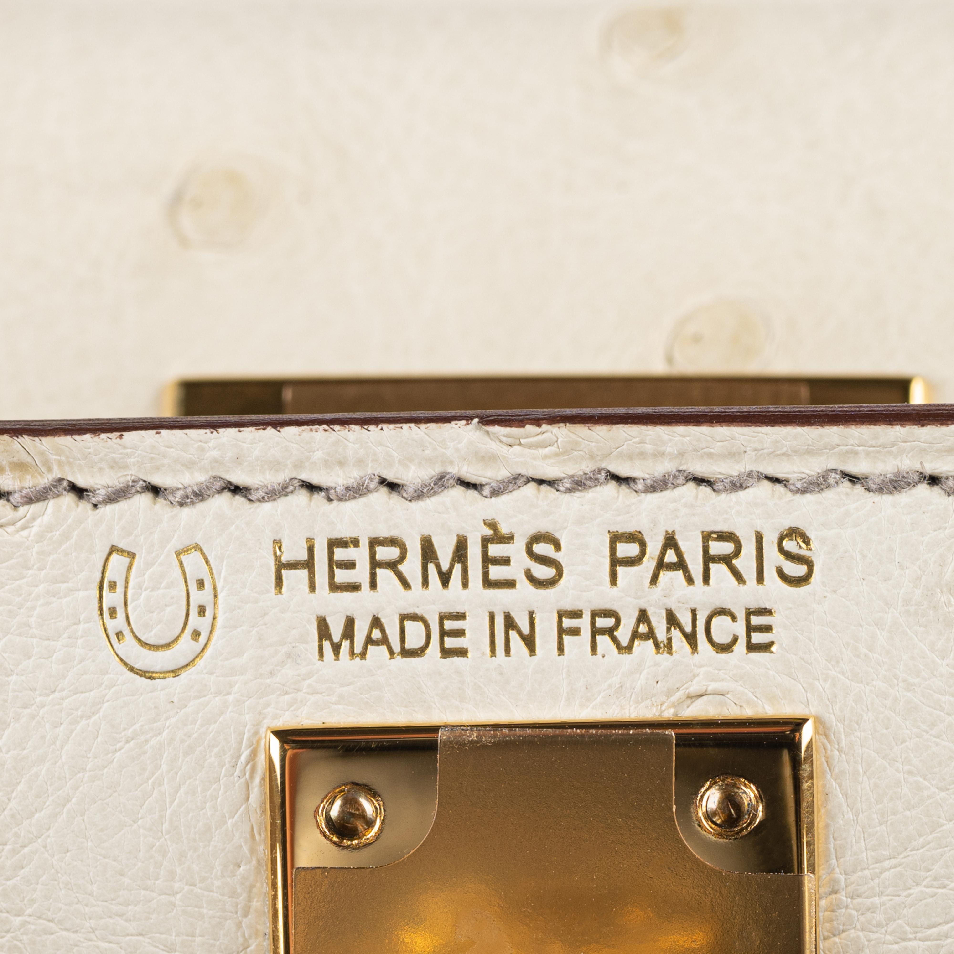 Hermès 20cm Kelly Mini HSS Beton/ Gris Asphalt Ostrich Gold Hardware 2021 6