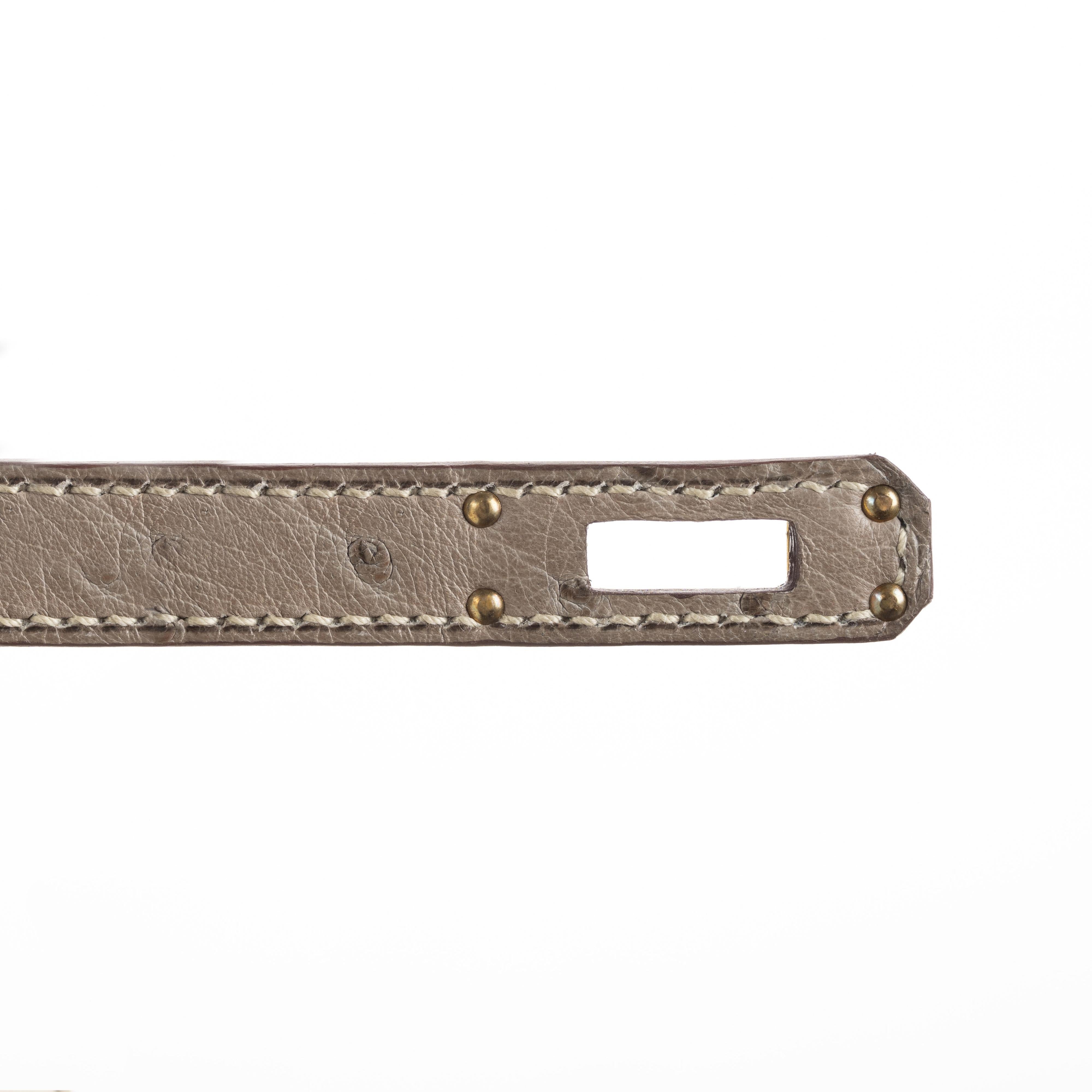 Hermès 20cm Kelly Mini HSS Beton/ Gris Asphalt Ostrich Gold Hardware 2021 7