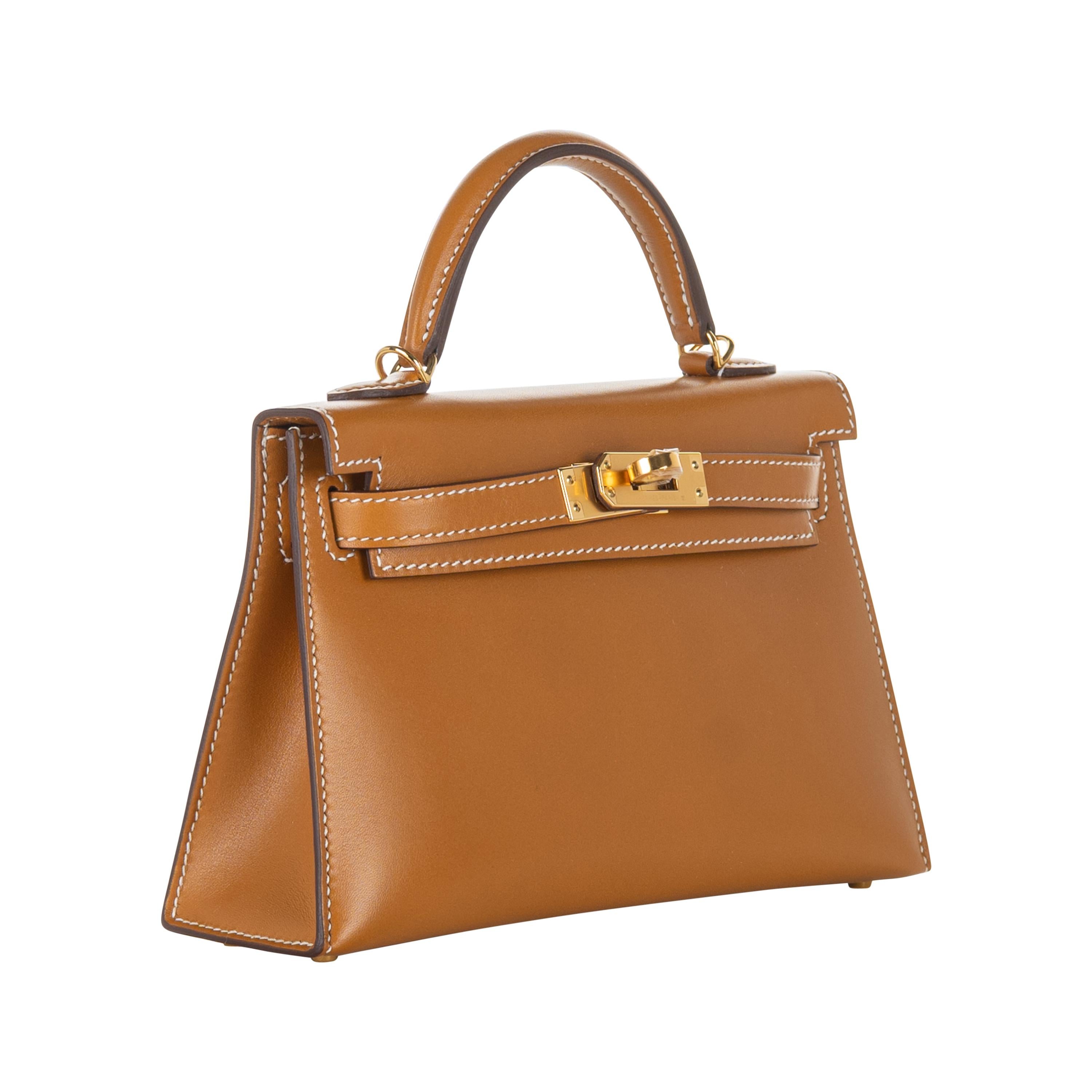 Hermès 20cm Kelly Mini Naturel Sable Butler Gold Hardware (Y/2021)