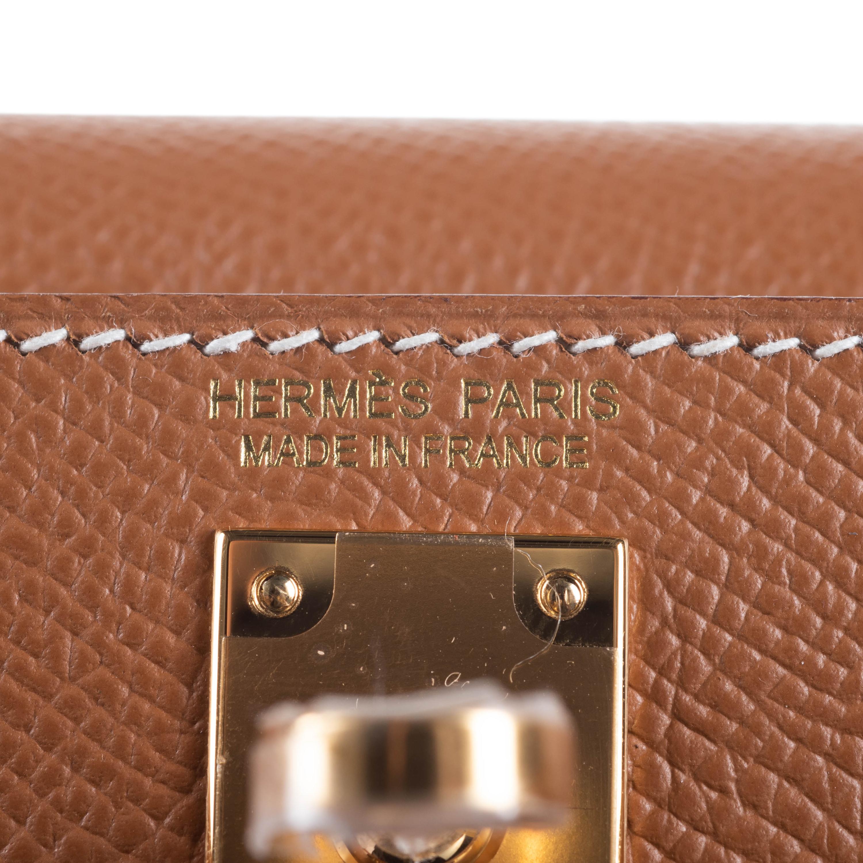 Hermès 20cm Mini Kelly Gold Epsom Gold Hardware 2022 10