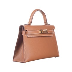 Hermès 20cm Mini Kelly Gold Epsom Gold Hardware 2022