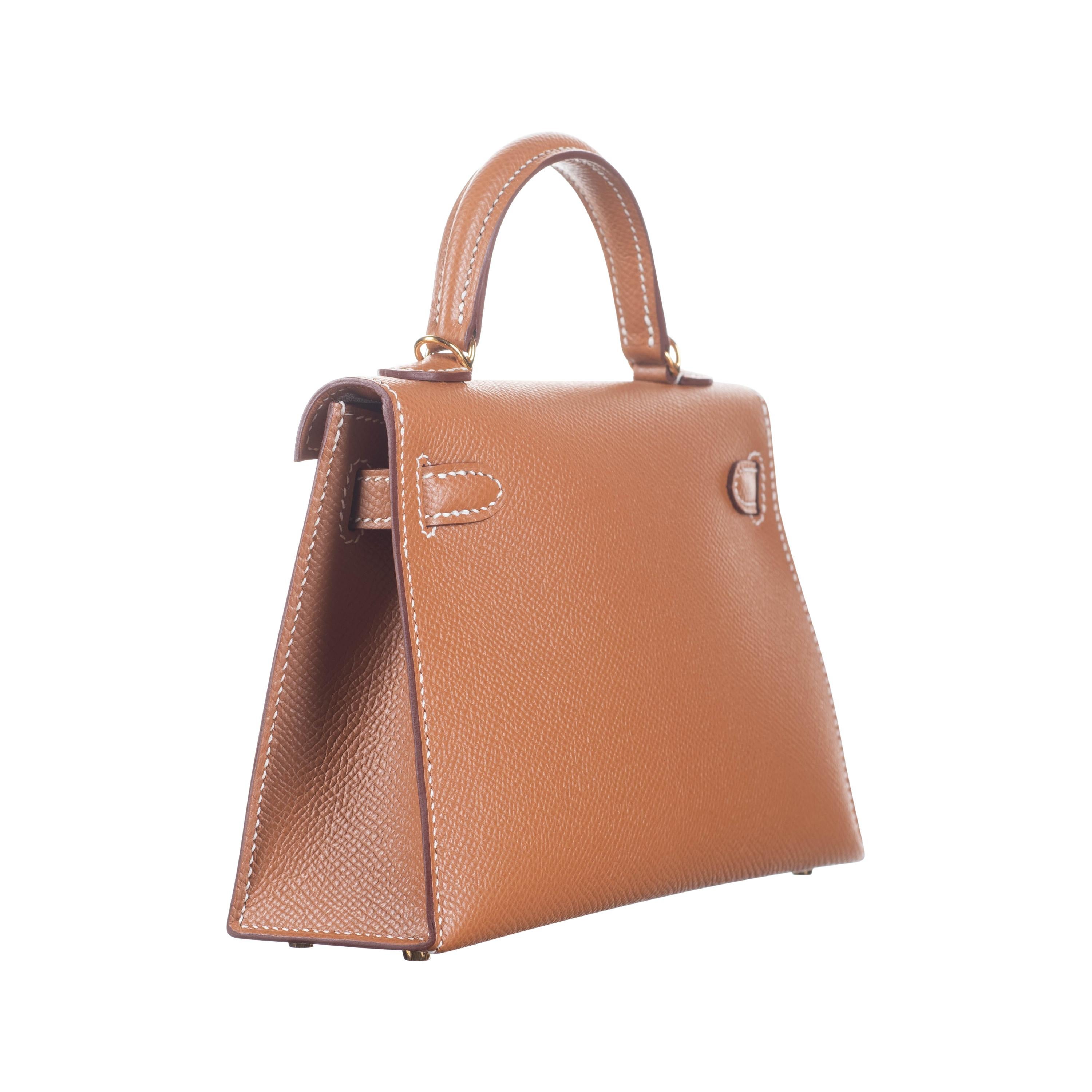 Hermès 20cm Mini Kelly Gold Epsom Gold Hardware 2022 In New Condition In Santa Rosa Beach, FL