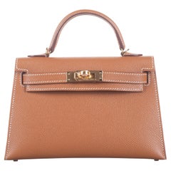 Hermès 20cm Mini Kelly Or Epsom Hardware 2022