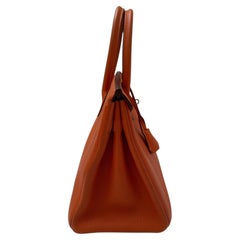 Hermes 21st Century Orange Top Handle Bag Unisex Excellent Condition