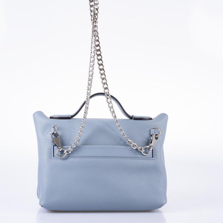 Hermès 24/24 21 Mini Bleu Saphir Evercolor/Swift Palladium