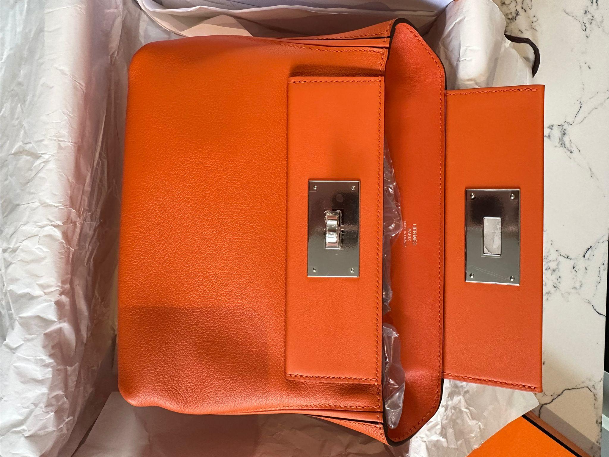 HERMÈS 24/24  mini handbag in Feu Evercolor leather with Palladium hardware 1