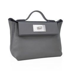 Hermes 24/24 21 Mini Bag Gris Meyer Evercolor / Swift Leather Palladium Hardware