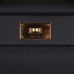 Hermes 24/24 29 Bag Black Clemence / Swift Gold Hardware